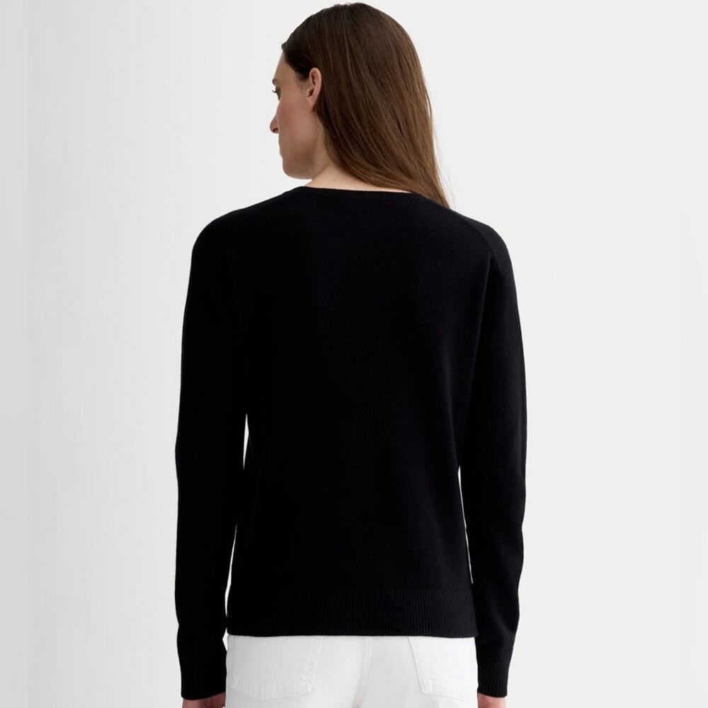 EVERLANE THE CLASSIC CREW IN CASHMERE SWEATER BLACK SIZE MEDIUM - Picture 2 of 10